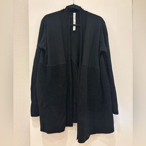 lululemon Black grandpa Cardigan Sweater long sleeve wrap slit thumbholes